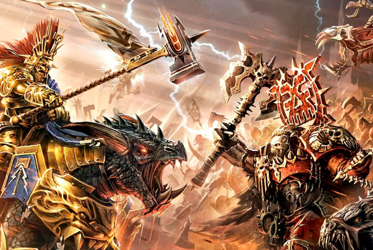 Ilustracin Sigmar en batalla contra caos