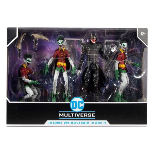 PACK 4 FIGURAS THE BATMAN WHO LAUGHS WITH THE ROBINS OF EARTH 18 CM DC COLLECTOR MULTIPACK