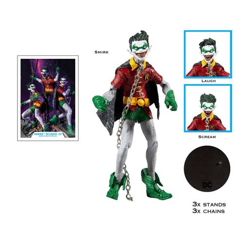 PACK 4 FIGURAS THE BATMAN WHO LAUGHS WITH THE ROBINS OF EARTH 18 CM DC COLLECTOR MULTIPACK