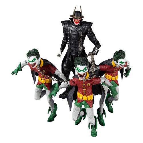 PACK 4 FIGURAS THE BATMAN WHO LAUGHS WITH THE ROBINS OF EARTH 18 CM DC COLLECTOR MULTIPACK