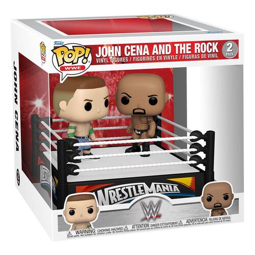 FIGURAS CENA VS ROCK 9 CM WWE PACK DE 2 POP MOMENT! VINYL