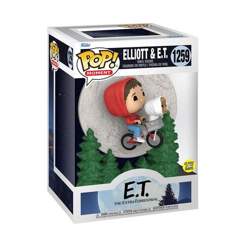 FIGURA ELLIOT AND ET FLYING (GITD) 9 CM E.T. EL EXTRATERRESTRE POP! MOMENT VINYL