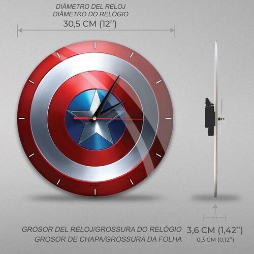 RELOJ DE PARED BRILLO CAPITN AMRICA