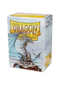 FUNDAS STANDARD MATTE PLATA (100 FUNDAS) DRAGON SHIELD.