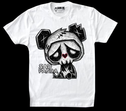 CAMISETA AKUMU SAD PANDA MEN WHITE TSHIRT L