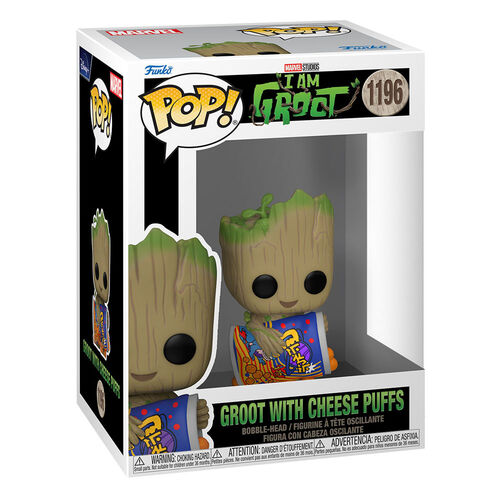 FIGURA GROOT W/CHEESE PUFFS 9 CM YO SOY GROOT POP! VINYL