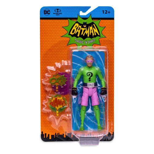 FIGURA BATMAN 66 THE RIDDLER IN BOXING GLOVES 15 CM DC RETRO