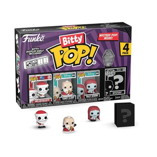 PACK DE 4 FIGURAS BITTY POP! VINYL SANTA JACK 2,5 CM PESADILLA ANTES DE NAVIDAD