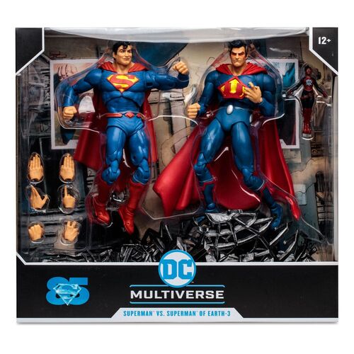 FIGURA SUPERMAN VS SUPERMAN OF EARTH-3 (GOLD LABEL) 18 CM DC MULTIVERSE MULTIPACK