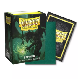 FUNDAS STANDARD MATTE - 63MM X 88MM METALLIC GREEN / POWER - DRAGON SHIELD