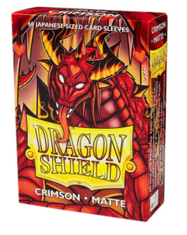 FUNDAS SMALL 59MM X 86MM JAPANESE MATTE CARMESÍ (60 FUNDAS) DRAGON SHIELD.