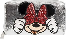 CARTERA CREMALLERA PLATEADA MINNIE