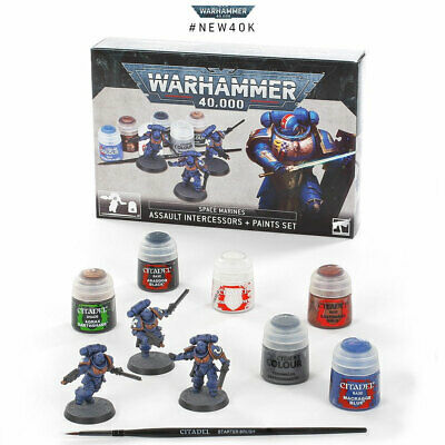 WARHAMMER 40K. ASSAULT INTERCESSORS + PAINT SET