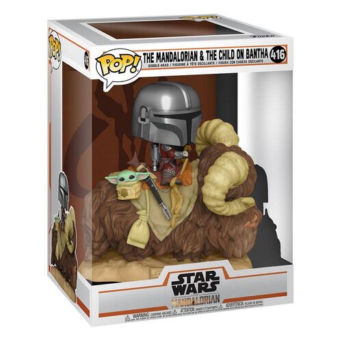 FIGURA POP DELUXE THE MANDALORIAN & THE CHILD ON BANTHA