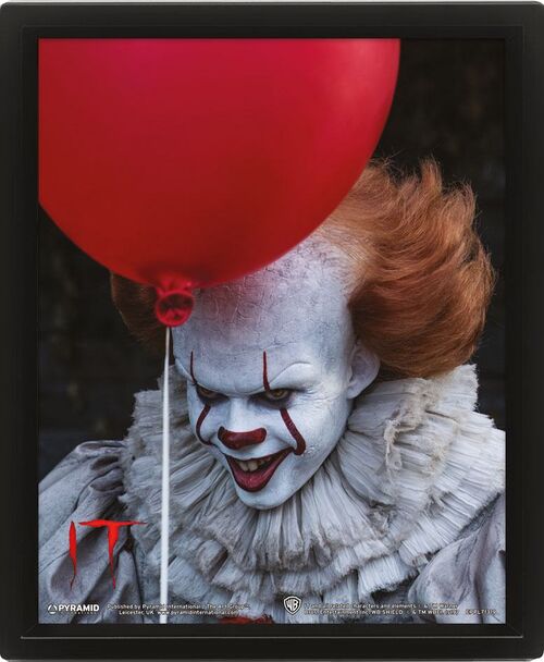 IT PSTER EFECTO 3D ENMARCADO PENNYWISE 26 X 20 CM