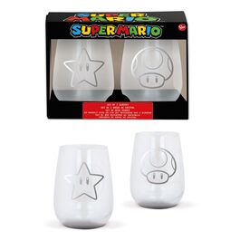 SUPER MARIO PACK DE 2 VASOS PARA ZUMO CRYSTAL